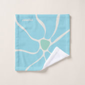 Retro vintage green blue flower pattern bath tow (Gant de toilette)