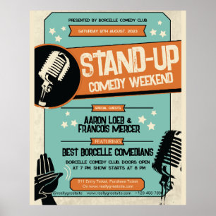 Retro Vintage Grunge Stand-upcomedy Show  Poster