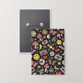 Retro Vintage Grunge Sunshine Bliss Button (Voorkant / Achterkant)