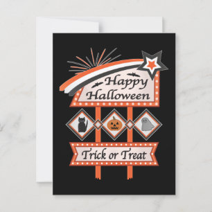 Retro Vintage Halloween Bord – Snoep of een Leven Briefkaart