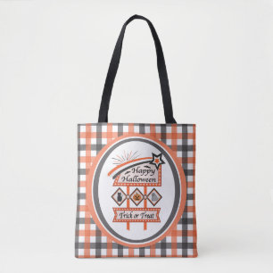 Retro Vintage Halloween Bord –Trick or Treat Plaid Draagtas