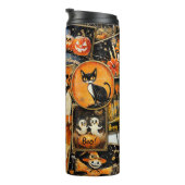 Retro Vintage Halloween Fun Collage Thermosbeker (Geroteerd rechts)