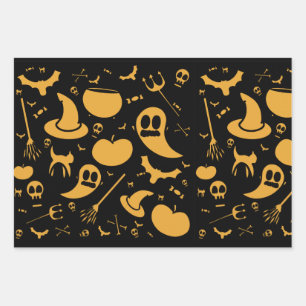 Retro Vintage Halloween Motif papier enveloppé ell