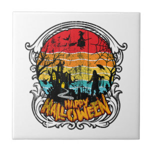 Retro Vintage Halloween - Oude Halloween Tegeltje