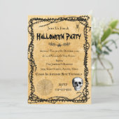 Retro Vintage Halloween Party Invitation Card (Debout devant)