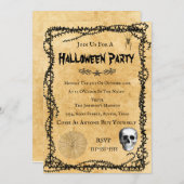 Retro Vintage Halloween Party Invitation Card (Devant / Derrière)