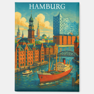 Retro Vintage Hamburg Duitsland Elbphilharmonie Magneet