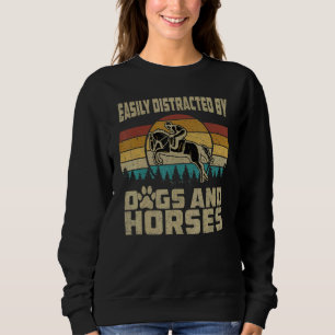 Retro Vintage Hond Paard Gemakkelijk Afleidbaar Do Trui
