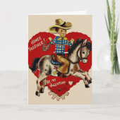 Retro Vintage Howdy Pardner Aangepaste Valentijnsd Feestdagen Kaart (Voorkant)