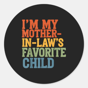 Retro Vintage Ik Ben Mijn Schoonmoeders Favoriete Ronde Sticker