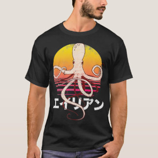 Retro Vintage Japanese Octopus Release the Kraken  T-shirt
