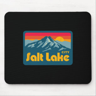Retro Vintage jaren 70 80 Salt Lake City Utah Berg Muismat