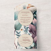 Retro Vintage Jaren Zestig Terracotta Bruiloft All In One Uitnodiging (Binnen)