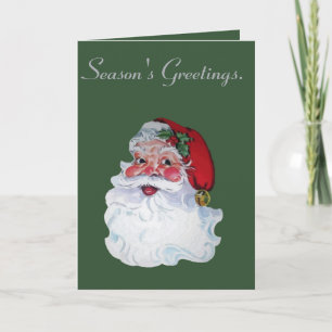 Retro Vintage Jolly Kerstman Kerstmis Kaart