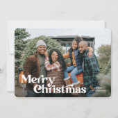 Retro Vintage Joyeux Carte photo de Noël (Devant)