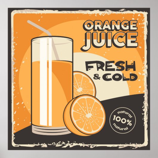 rétro vintage jus d'orange affaires Poster (Devant)