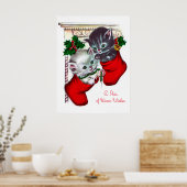 Retro Vintage katten Holiday poster (Keuken)