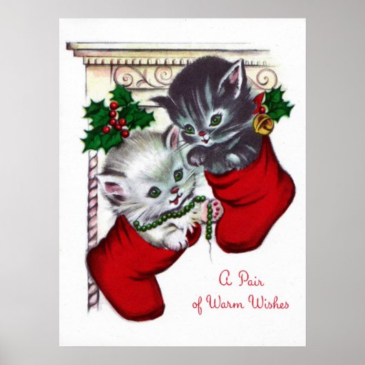 Retro Vintage katten Holiday poster (Voorkant)