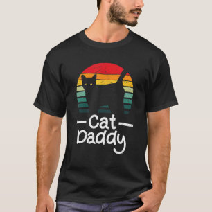 Retro Vintage Kattenvader Vaderdag Siamese Kat T-shirt