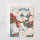 retro vintage kerst beer feestdagenkaart (Voorkant)