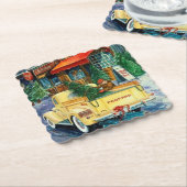 Retro vintage kerst kartonnen onderzetters (Gebogen)