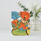 retro vintage kerst speelgoed soldaat feestdagenkaart (Staand voorkant)