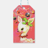 retro vintage kerstaherder Holiday Cadeaulabel (Voorkant)