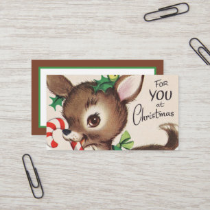 retro vintage kerstaherder Holiday Visitekaartje