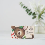 retro vintage kerstaherder Holiday Visitekaartje (Staand voorkant)