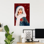 Retro vintage kerstart deco lady poster (Thuiskantoor)