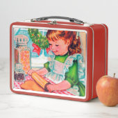 Retro vintage kerstbakmeisje (In situ)