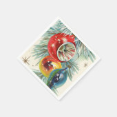 Retro Vintage-kerstbol, servetten (Hoek)