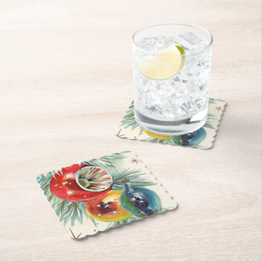 Retro Vintage-kerstbollen onderzetter (Insitu)