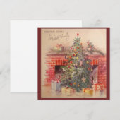 Retro Vintage kerstboom wensen Feestdagenkaart (Voorkant / Achterkant)