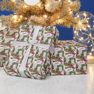 retro vintage kerstcats Holiday Cadeaupapier
