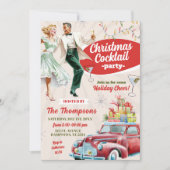 Retro Vintage Kerstcocktail Holiday Party Kaart (Voorkant)