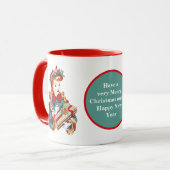 Retro vintage kerstdame: bericht toevoegen mok (Voorkant links)