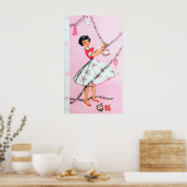 Retro vintage kerstdame Holiday poster (Keuken)