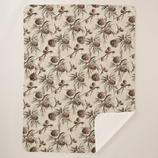 Retro Vintage-kerstdenkers Sherpa Deken (Voorkant)