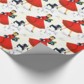 Retro Vintage-kerstfeest Cadeaupapier (Hoek)