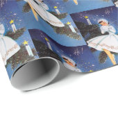 Retro vintage kerstfeest cadeaupapier (Rol Hoek)