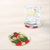 Retro Vintage kerstfeest kinder onderzetter (Insitu)