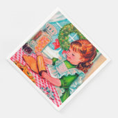 Retro vintage-kerstfeest servet (Hoek)