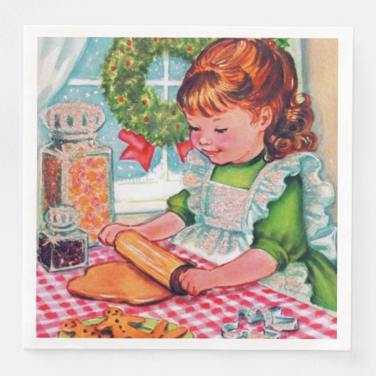 Retro vintage-kerstfeest servet (Voorkant)