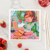 Retro vintage-kerstfeest servet (Insitu)