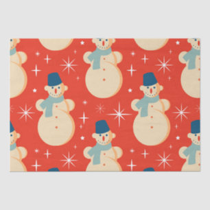 Retro Vintage-kerstfeest Snowman-patroonfeest Tissuepapier