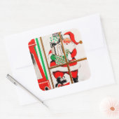 Retro vintage kerstfeestdag kerstfeestdag sticker (Envelop)