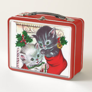 Retro vintage kerstfeestdag lunchbox