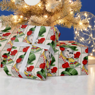 Retro Vintage-kerstfeestdag, snowman-feest Cadeaupapier