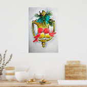 Retro vintage Kerstfeestdagen poster (Keuken)